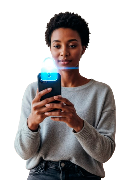 Voter securing their account on mobile